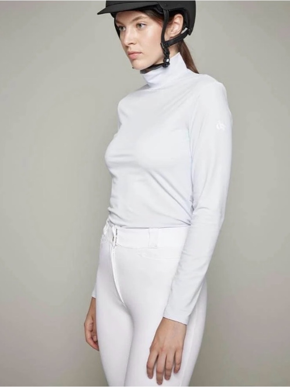 🐴 dada sport Mock Neck Visconti Riding Shirt in Light Blue. Size M 🐴